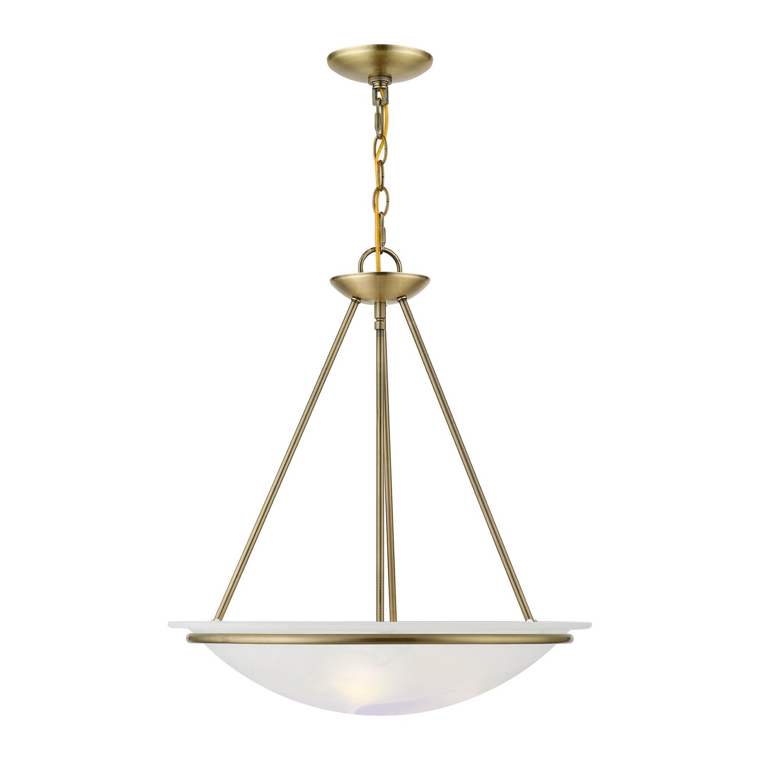 Livex Lighting - 4826-01 - Three Light Pendant - Newburgh - Antique Brass