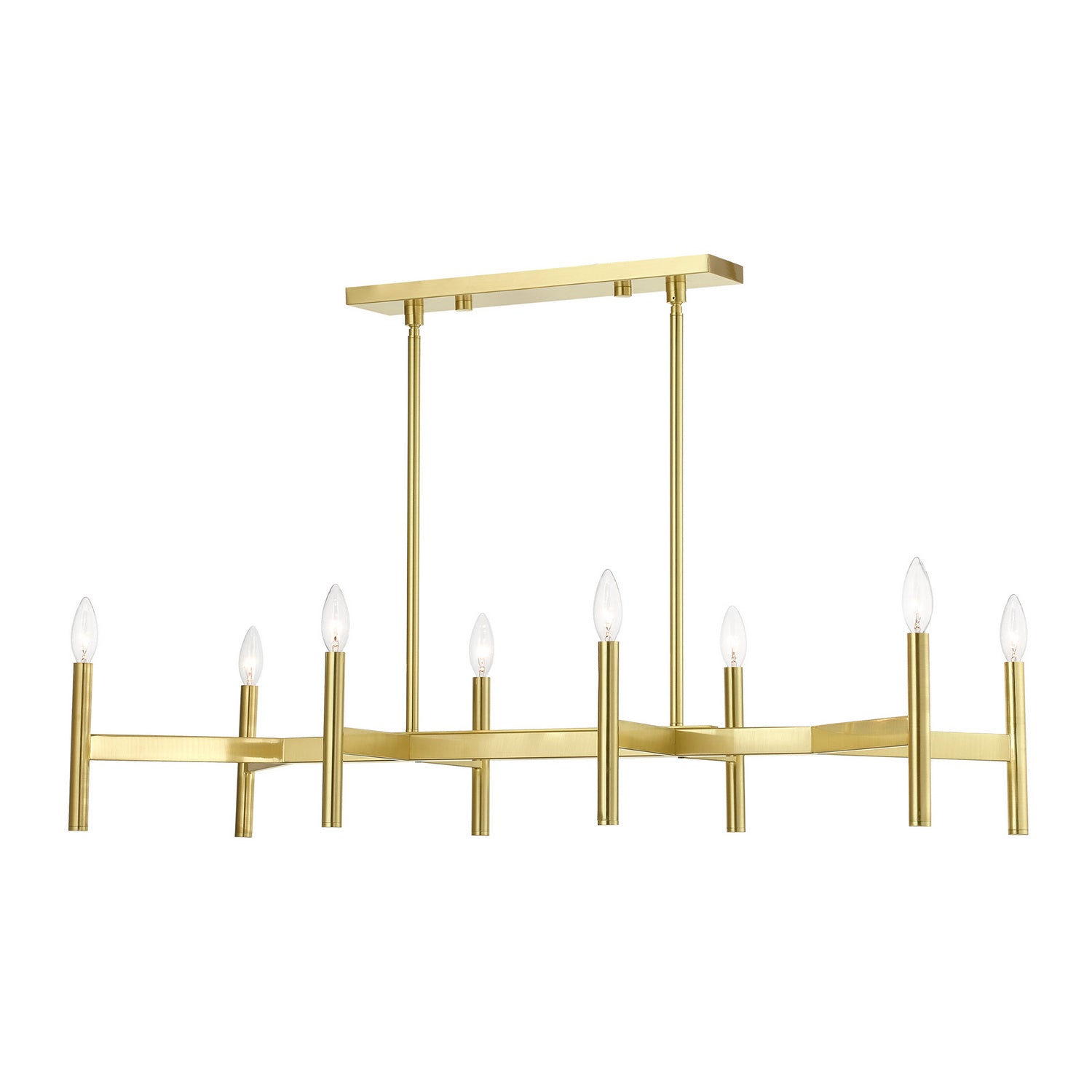 Livex Lighting - 51178-12 - Eight Light Linear Chandelier - Copenhagen - Satin Brass