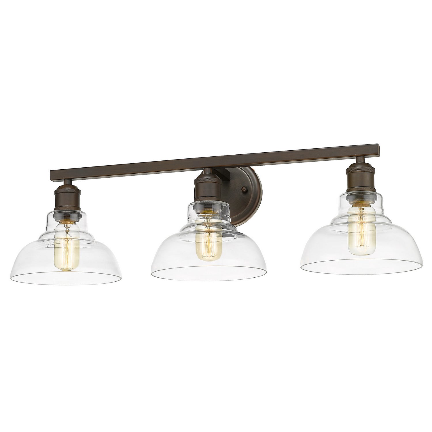 Golden - 0305-BA3 RBZ-CLR - Three Light Bath Vanity - Carver - Rubbed Bronze