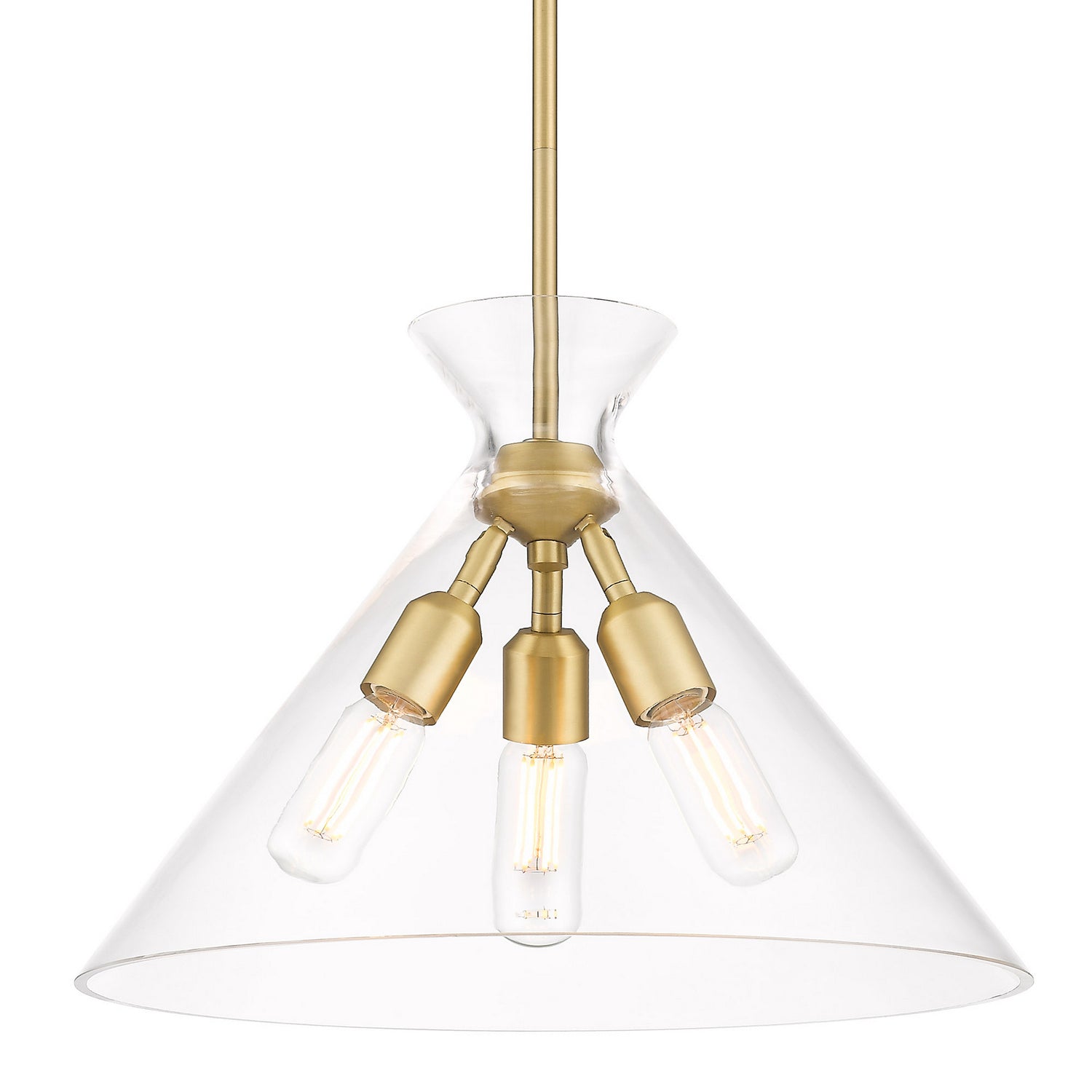 Golden - 0511-3P BCB-CLR - Three Light Pendant - Malta - Brushed Champagne Bronze
