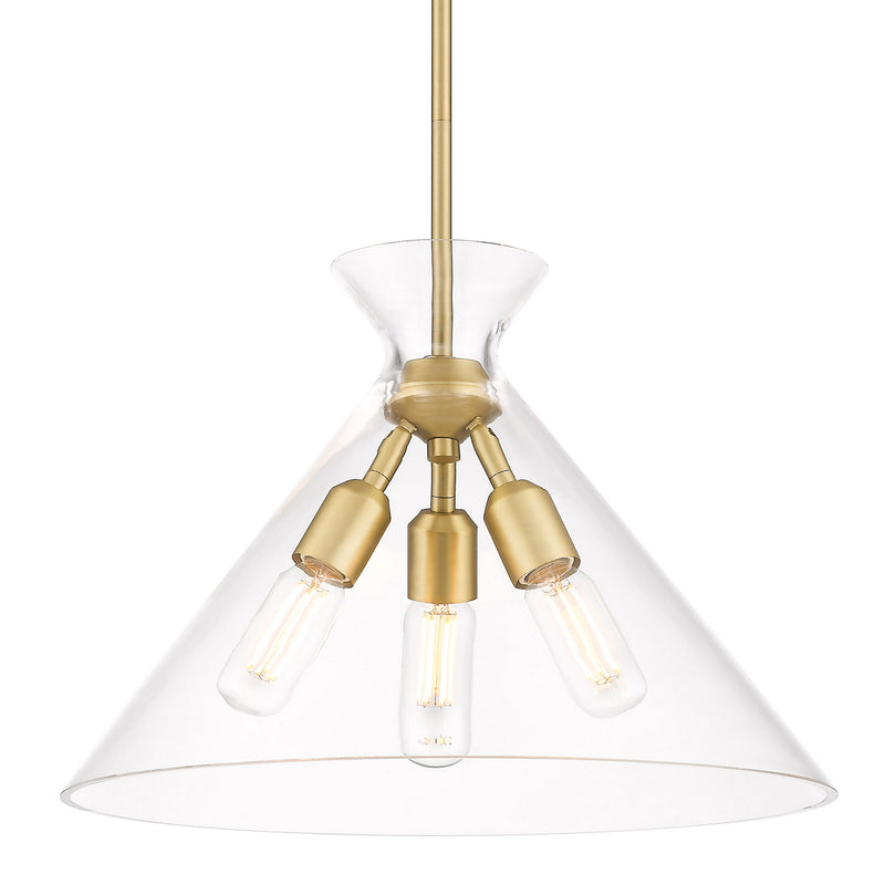 Golden - 0511-3P BCB-CLR - Three Light Pendant - Malta - Brushed Champagne Bronze