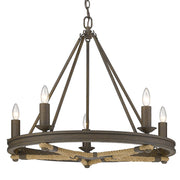 Golden - 1053-5 DR - Five Light Chandelier - Stokes - Dark Rust