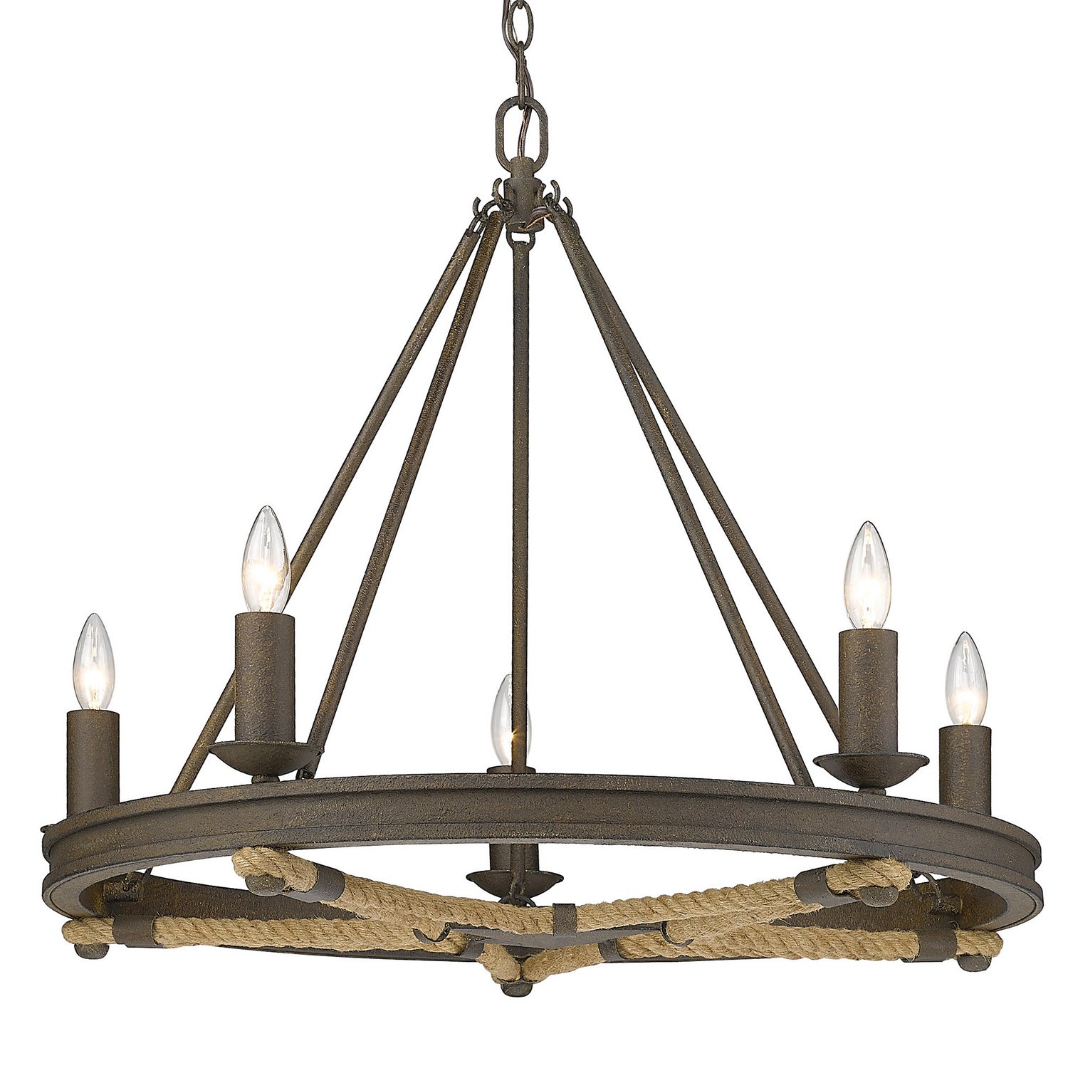 Golden - 1053-5 DR - Five Light Chandelier - Stokes - Dark Rust
