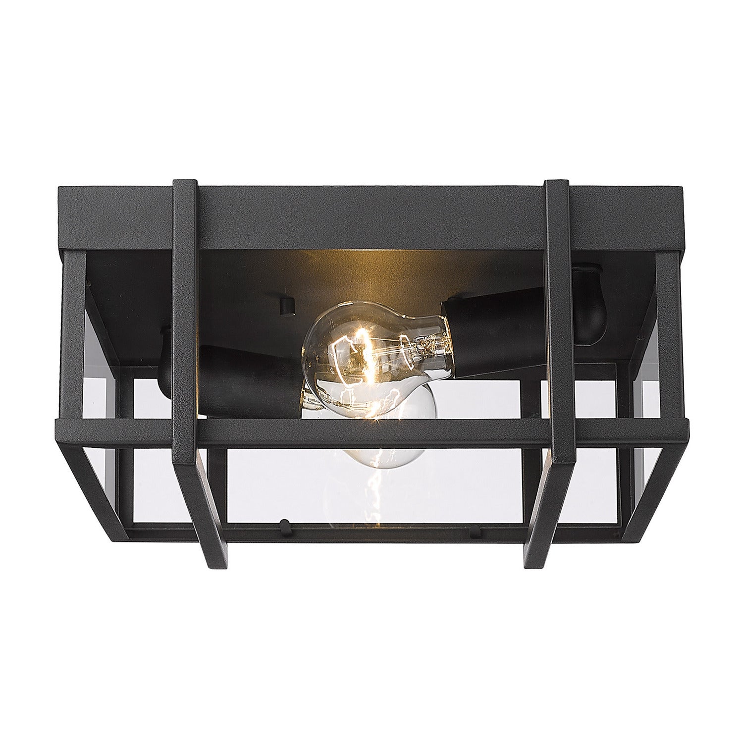 Golden - 6071-OFM NB-CLR - Two Light Outdoor Flush Mount - Tribeca - Natural Black