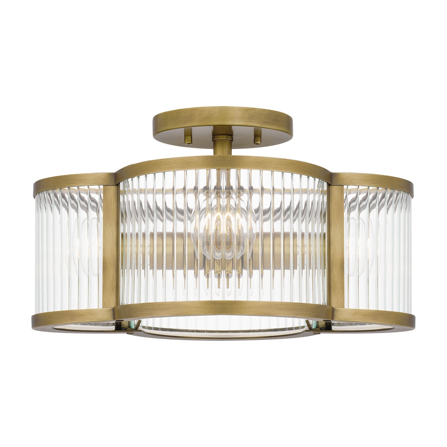 Quoizel - ASR1715WS - Four Light Semi-Flush Mount - Aster - Weathered Brass
