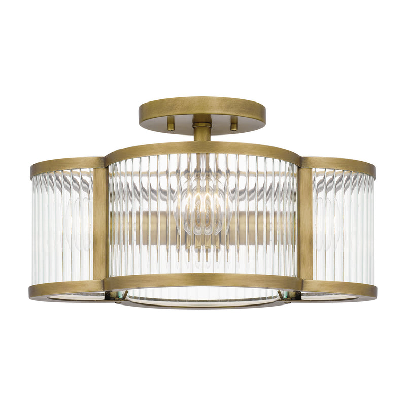 Quoizel - ASR1715WS - Four Light Semi-Flush Mount - Aster - Weathered Brass