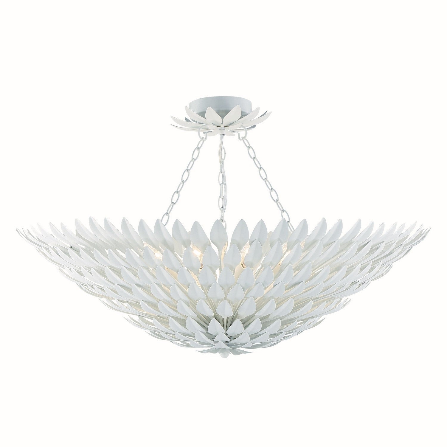 Crystorama - 519-MT_CEILING - Eight Light Semi Flush Mount - Broche - Matte White