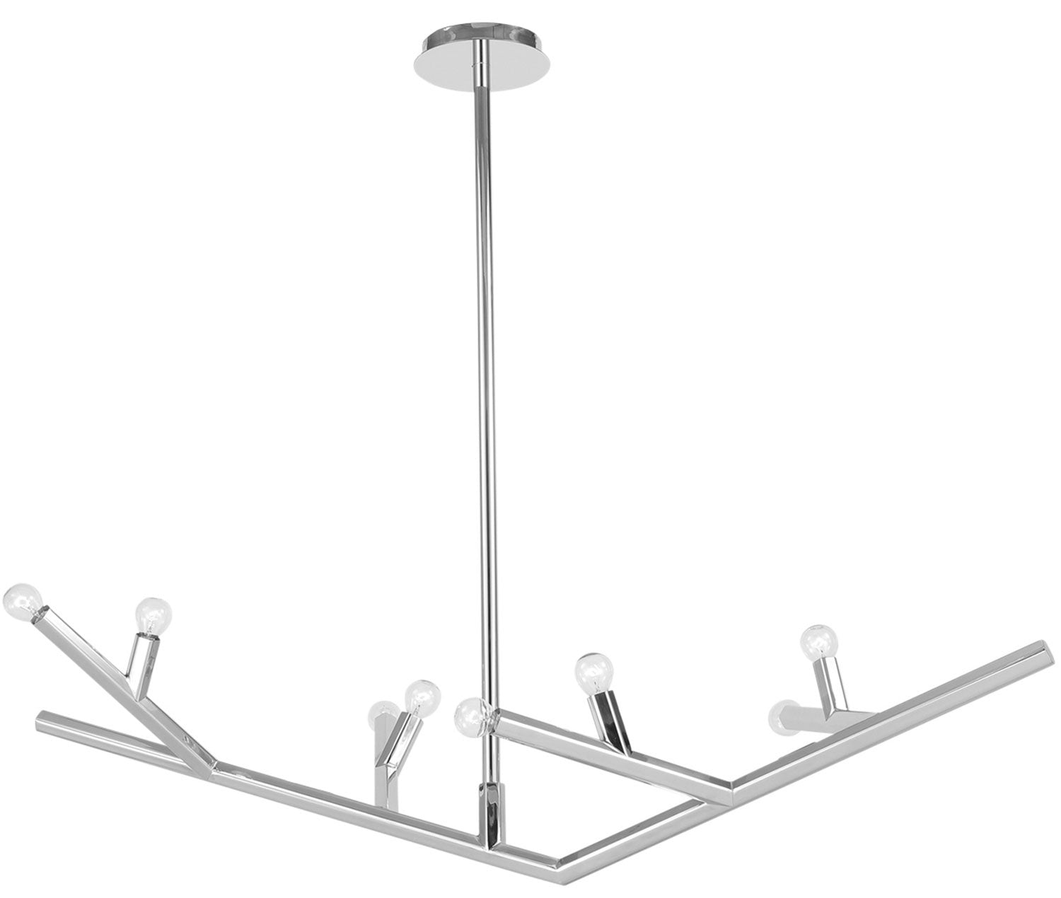 Avenue Lighting - HF8888-PN - Eight Light Linear Chandelier - The Oaks - Polished Nickel