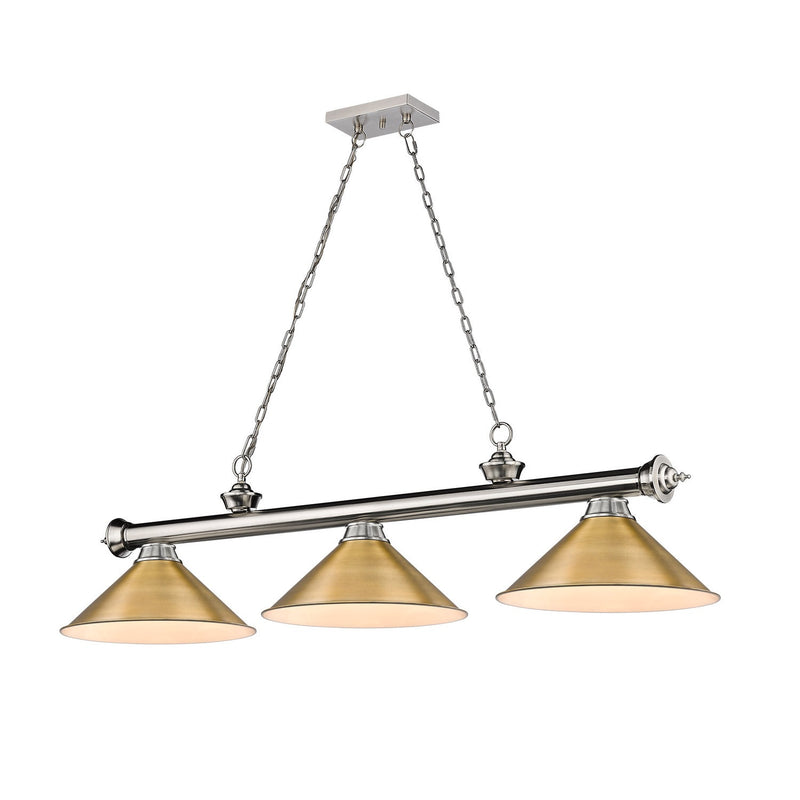 Z-Lite - 2306-3BN-RB15 - Three Light Billiard - Cordon - Brushed Nickel