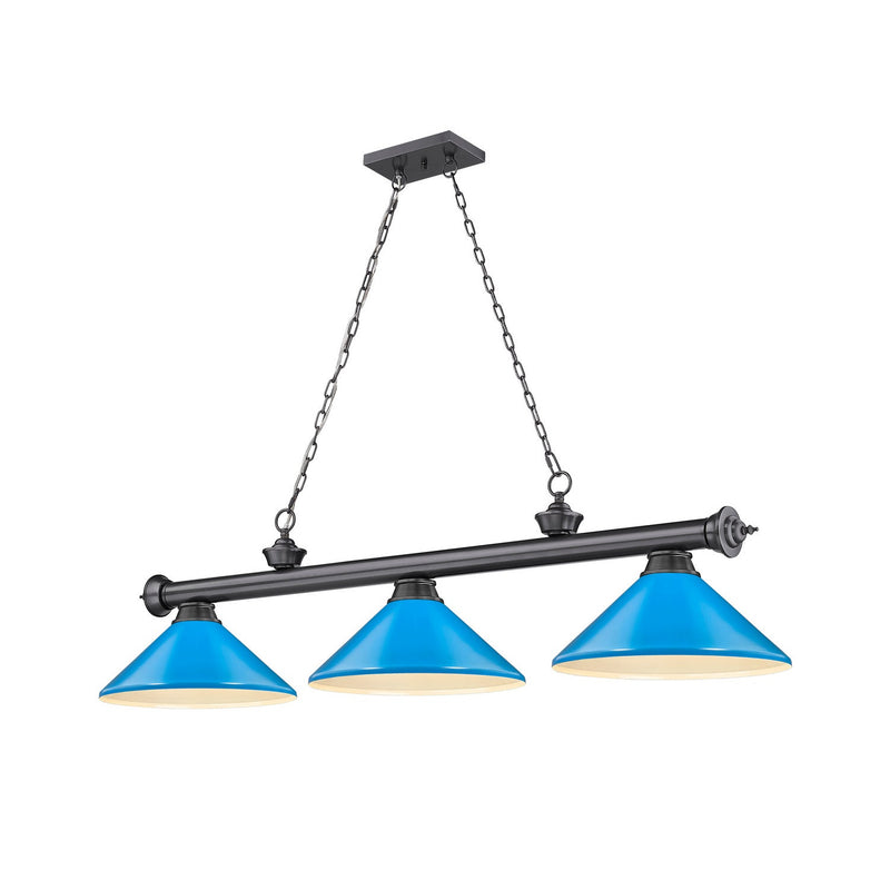 Z-Lite - 2306-3BP-MEB - Three Light Billiard - Cordon - Bronze Plate