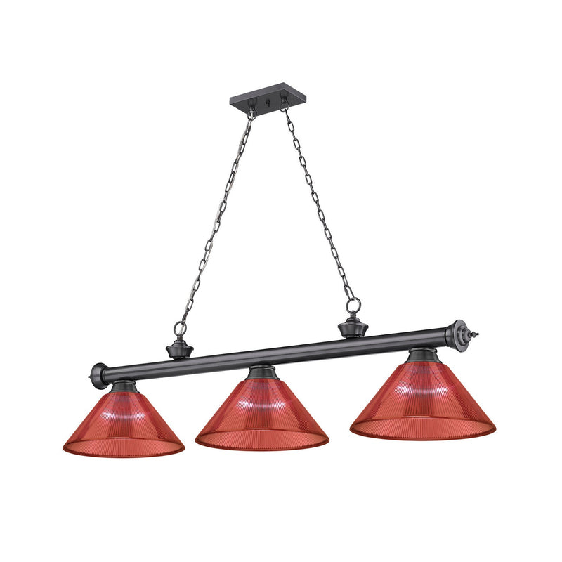 Z-Lite - 2306-3BP-PRD - Three Light Billiard - Cordon - Bronze Plate
