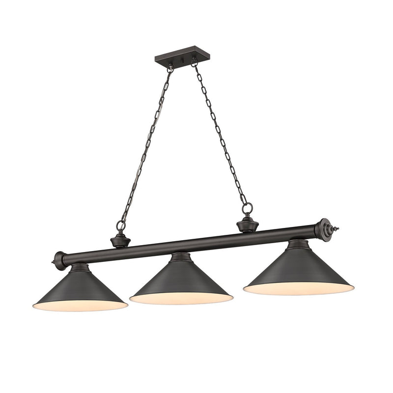 Z-Lite - 2306-3BRZ-BRZ15 - Three Light Billiard - Cordon - Bronze