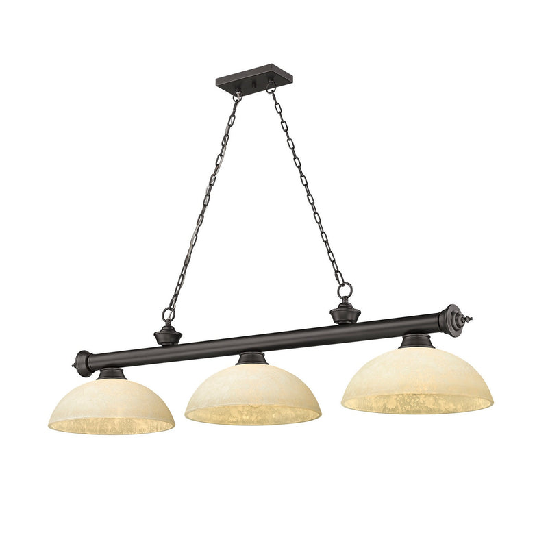 Z-Lite - 2306-3BRZ-DGM14 - Three Light Billiard - Cordon - Bronze