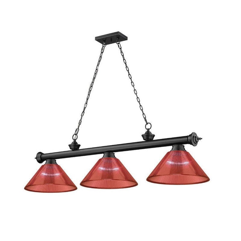 Z-Lite - 2306-3MB-ARBG - Three Light Billiard - Cordon - Matte Black