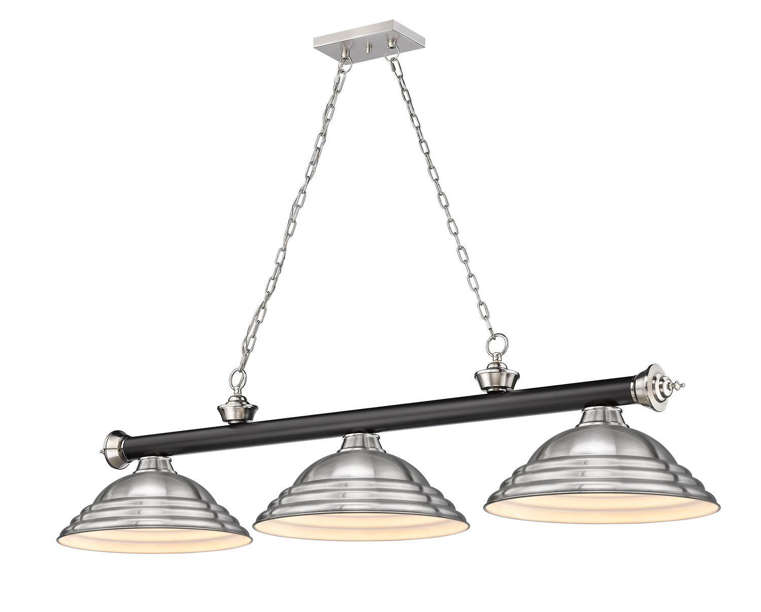 Z-Lite - 2306-3MB-BN-SBN - Three Light Billiard - Cordon - Matte Black + Brushed Nickel