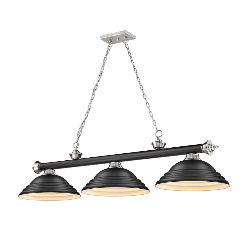 Z-Lite - 2306-3MB-BN-SMB - Three Light Billiard - Cordon - Matte Black + Brushed Nickel