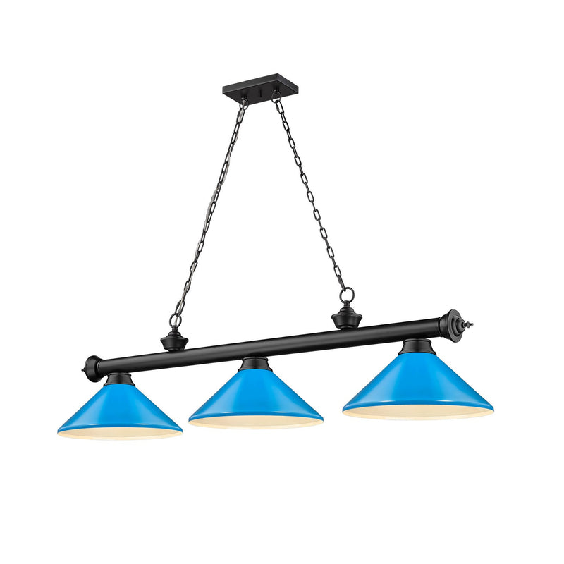 Z-Lite - 2306-3MB-MEB - Three Light Billiard - Cordon - Matte Black