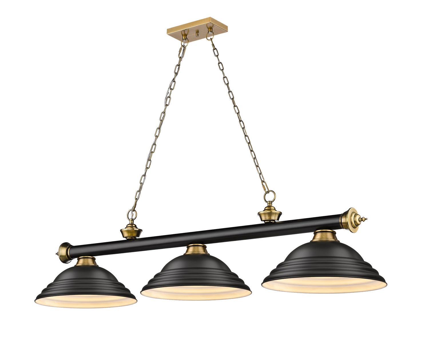 Z-Lite - 2306-3MB-RB-SMB - Three Light Billiard - Cordon - Matte Black + Rubbed Brass
