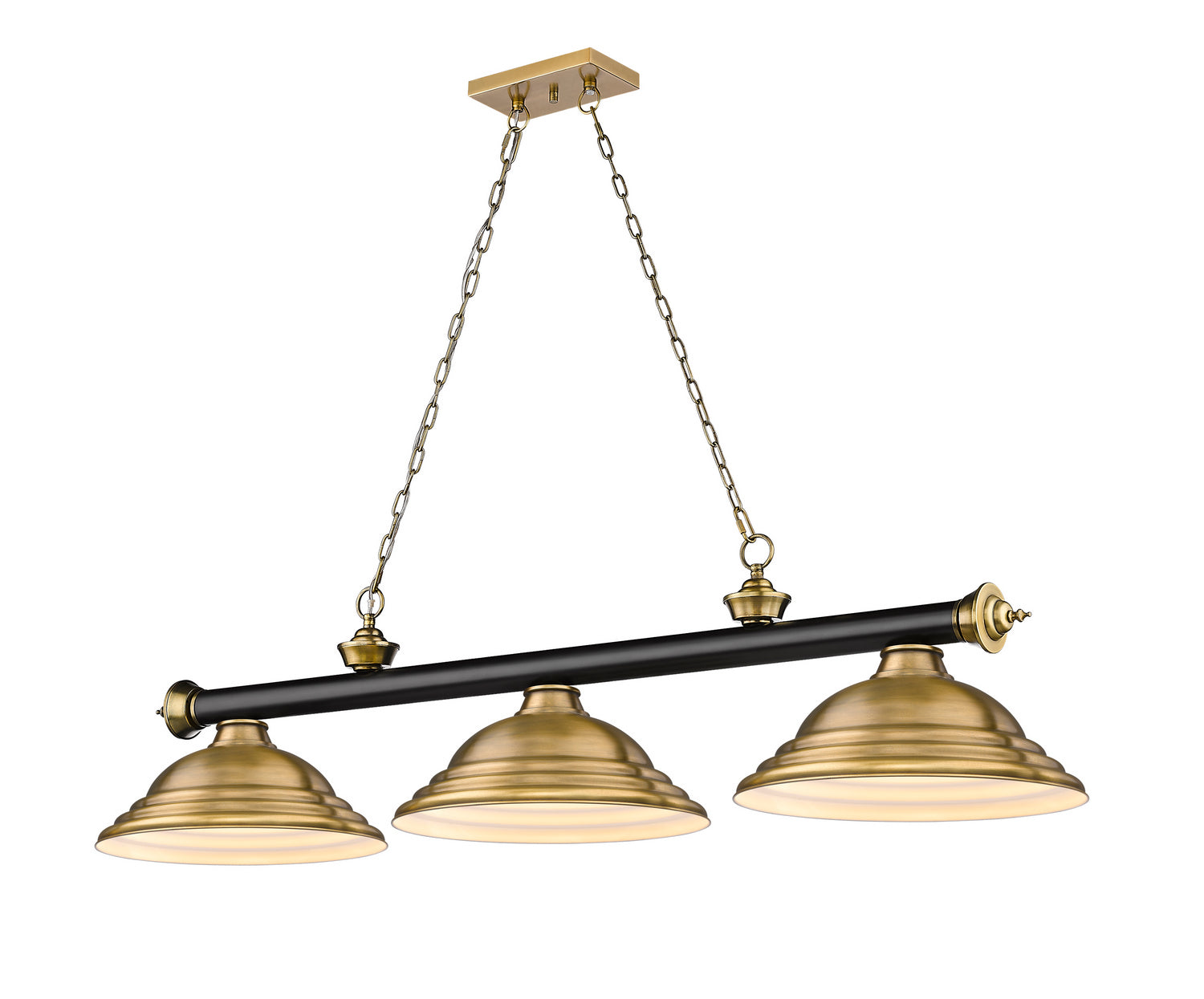 Z-Lite - 2306-3MB-RB-SRB - Three Light Billiard - Cordon - Matte Black + Rubbed Brass