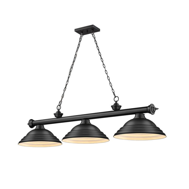 Z-Lite - 2306-3MB-SMB - Three Light Billiard - Cordon - Matte Black