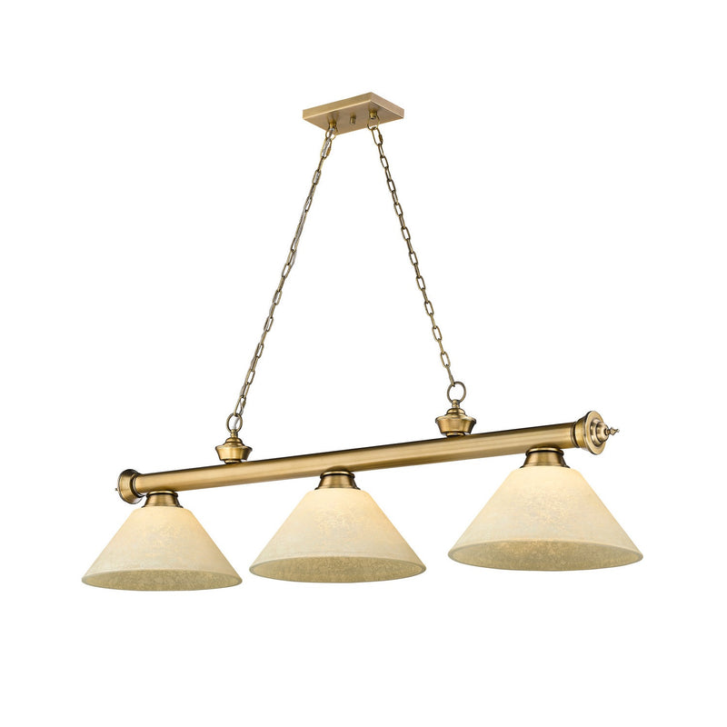 Z-Lite - 2306-3RB-AGM14 - Three Light Billiard - Cordon - Rubbed Brass