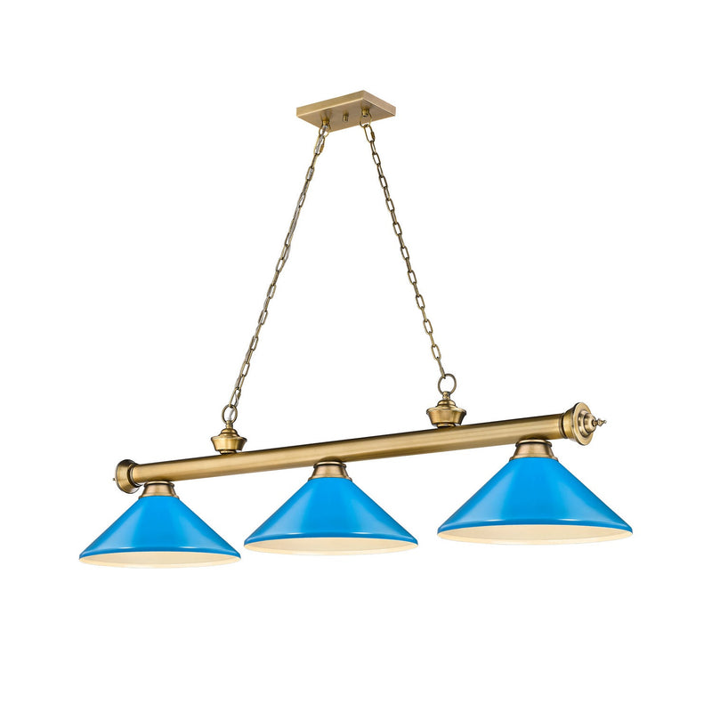 Z-Lite - 2306-3RB-MEB - Three Light Billiard - Cordon - Rubbed Brass
