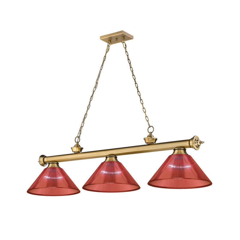 Z-Lite - 2306-3RB-PRD - Three Light Billiard - Cordon - Rubbed Brass