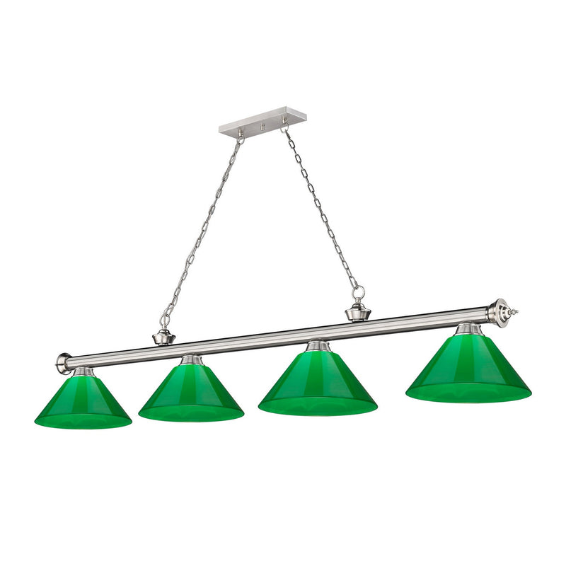 Z-Lite - 2306-4BN-PGR - Four Light Billiard - Cordon - Brushed Nickel