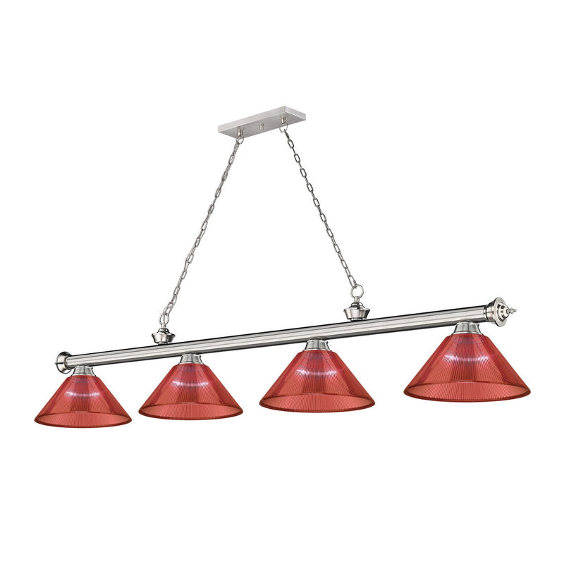 Z-Lite - 2306-4BN-PRD - Four Light Billiard - Cordon - Brushed Nickel