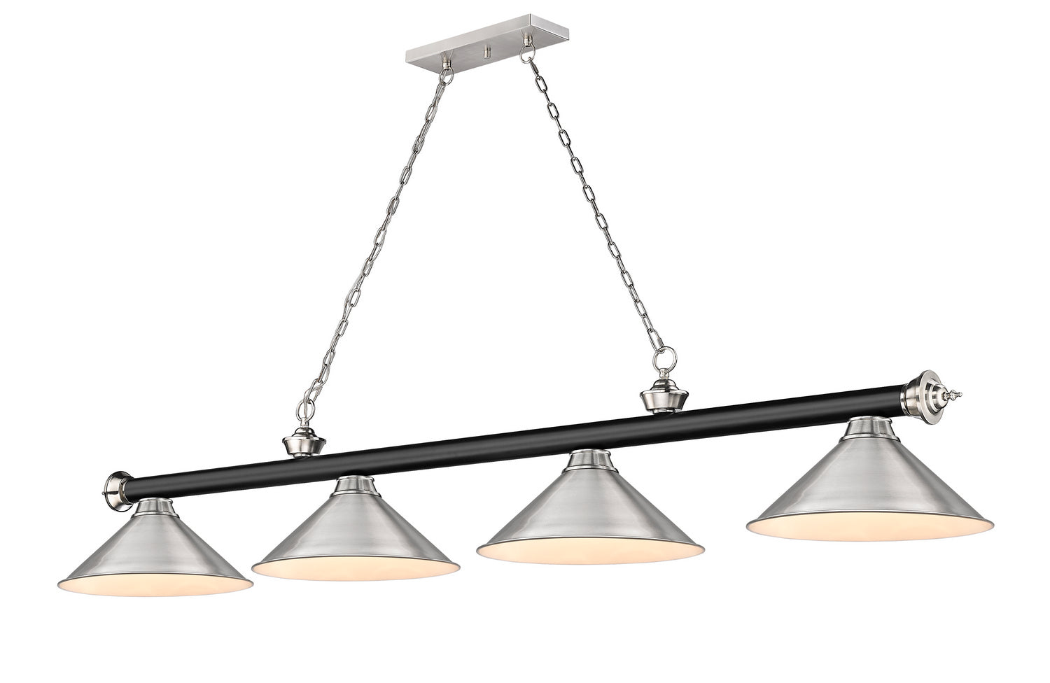 Z-Lite - 2306-4MB-BN-BN15 - Four Light Billiard - Cordon - Matte Black + Brushed Nickel