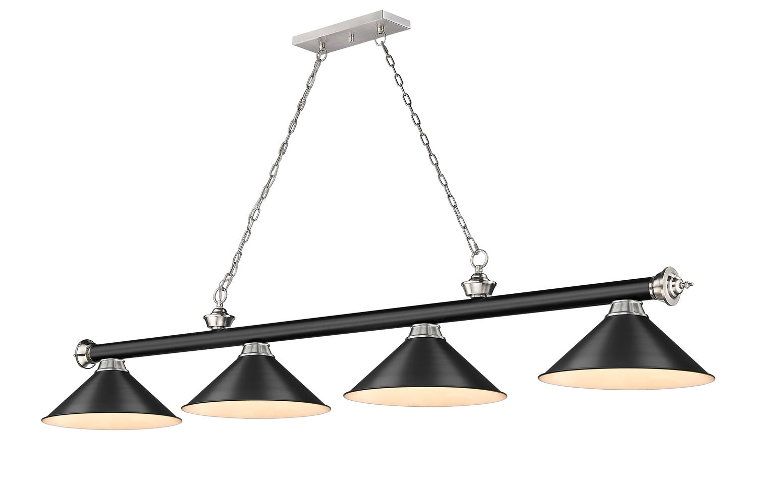 Z-Lite - 2306-4MB-BN-MB15 - Four Light Billiard - Cordon - Matte Black + Brushed Nickel