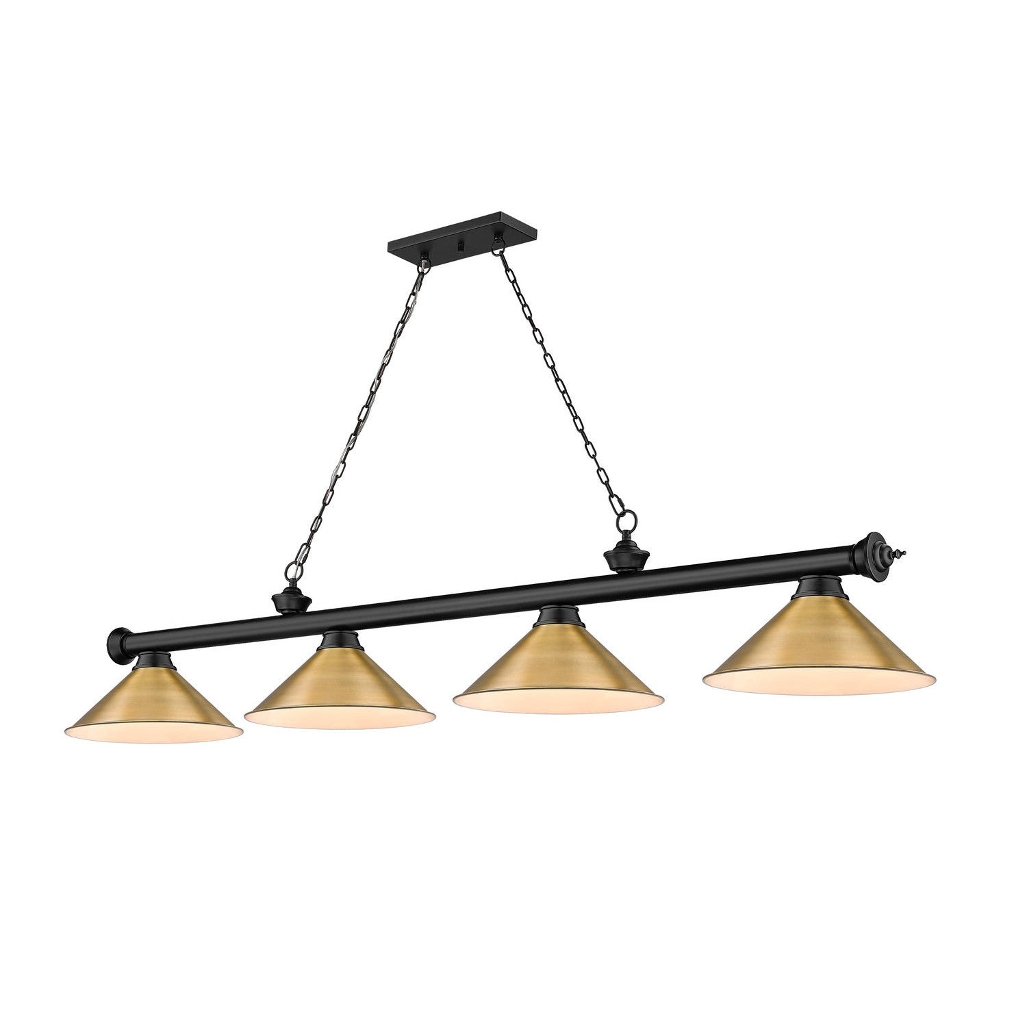 Z-Lite - 2306-4MB-RB15 - Four Light Billiard - Cordon - Matte Black + Rubbed Brass