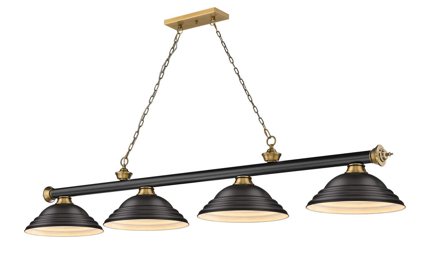 Z-Lite - 2306-4MB-RB-SMB - Four Light Billiard - Cordon - Matte Black + Rubbed Brass