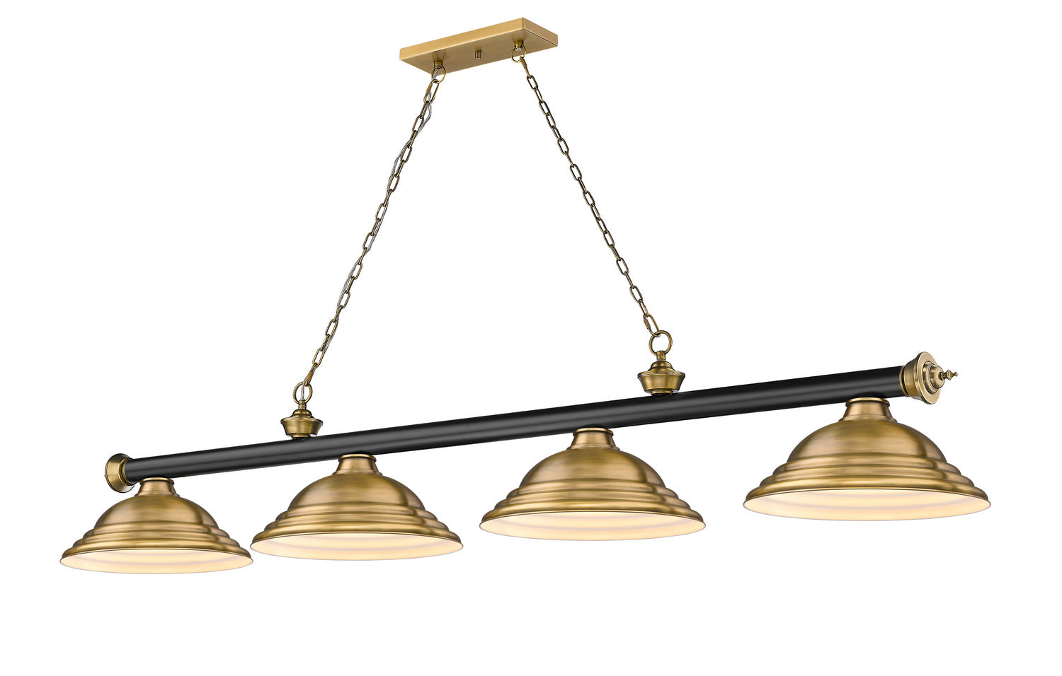 Z-Lite - 2306-4MB-RB-SRB - Four Light Billiard - Cordon - Matte Black + Rubbed Brass