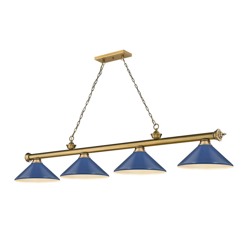 Z-Lite - 2306-4RB-MNB - Four Light Billiard - Cordon - Rubbed Brass