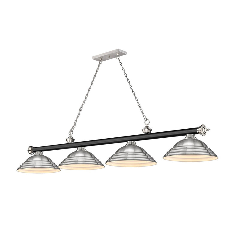 Z-Lite - 2306-4MB-BN-SBN - Four Light Billiard - Cordon - Matte Black + Brushed Nickel