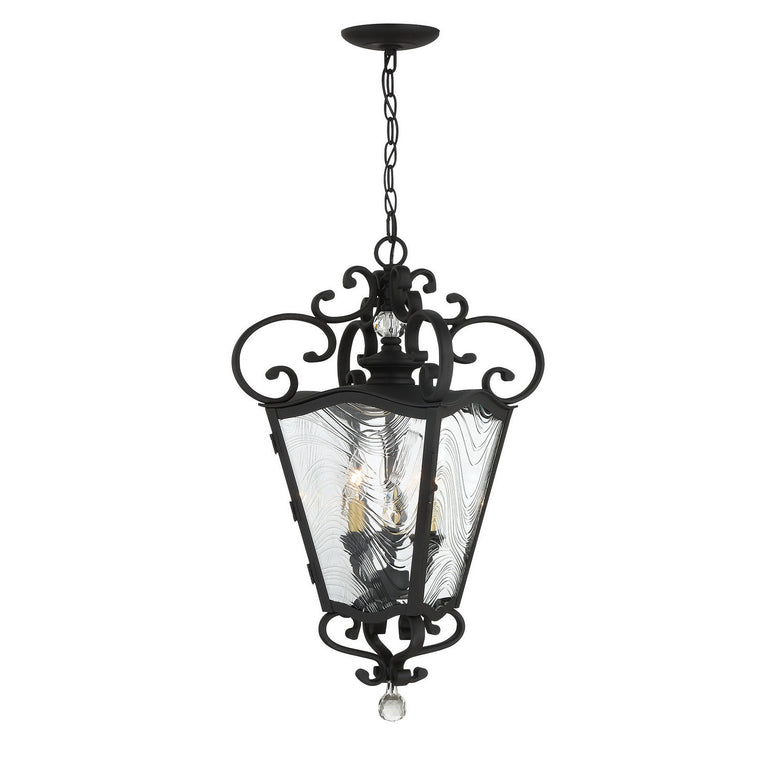 Minka-Lavery - 9334-661 - Three Light Outdoor Chain Hung - Brixton Ivy - Coal W/Honey Gold Highlight