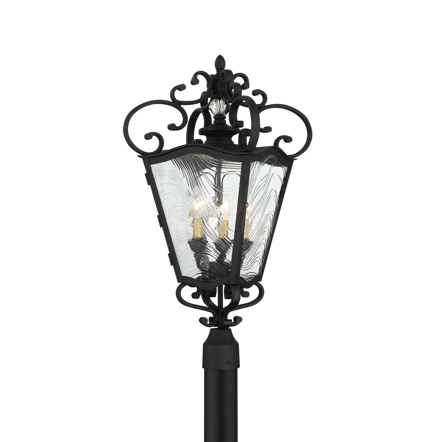 Minka-Lavery - 9336-661 - Three Light Outdoor Post Mount - Brixton Ivy - Coal W/Honey Gold Highlight