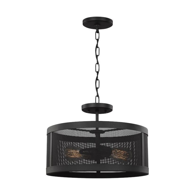 Visual Comfort Studio - 7728502EN7-12 - Two Light Semi-Flush Convertible Pendant - Gereon - Black