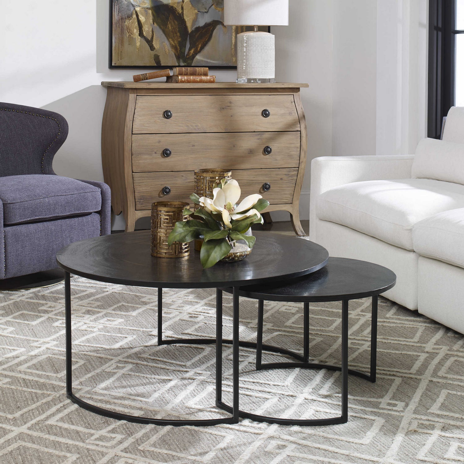Uttermost - 25109 - Coffee Tables S/2 - Barnette - Oxidized Black