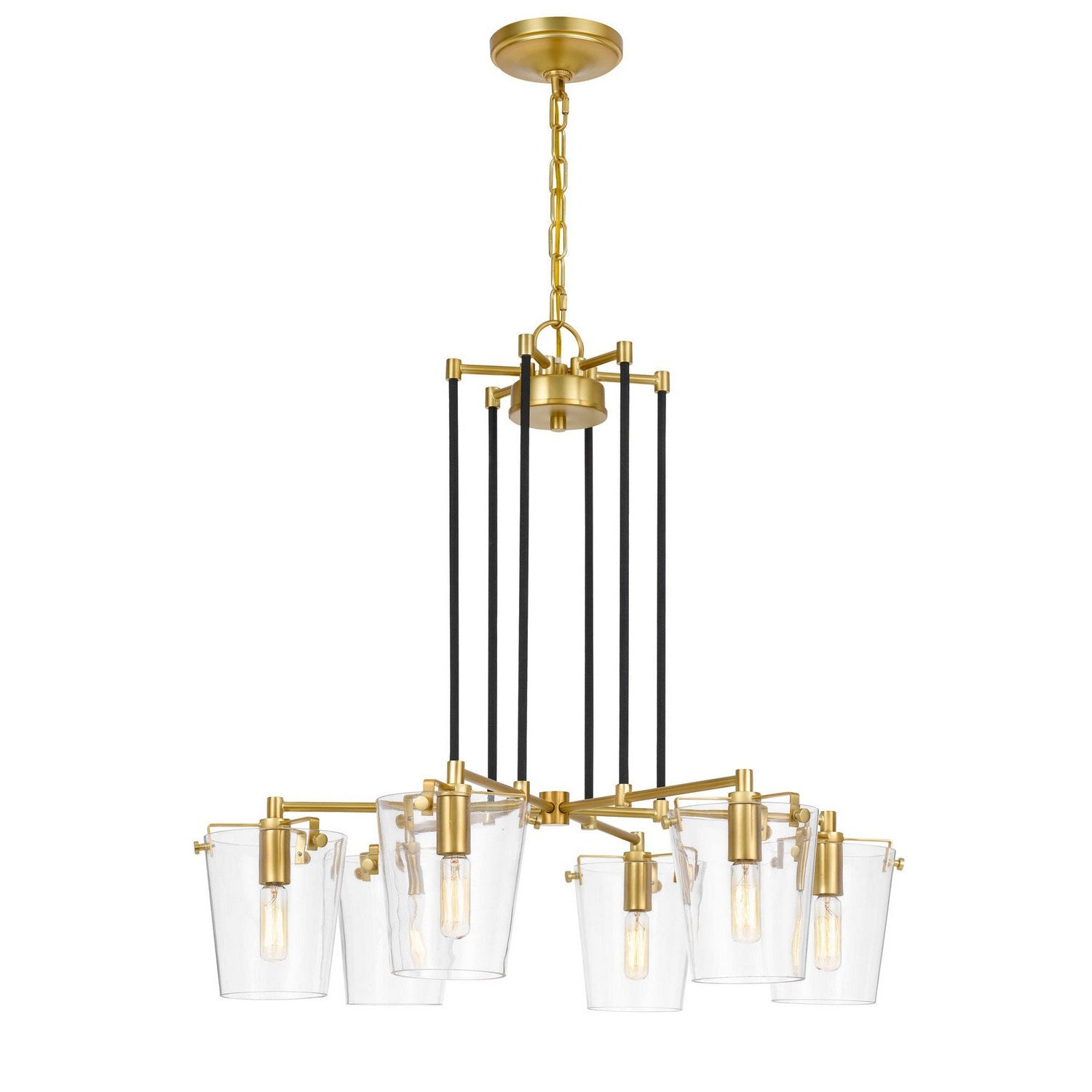 Varaluz - 351C06BLSB - Six Light Chandelier - Arlo - Black/Satin Brass