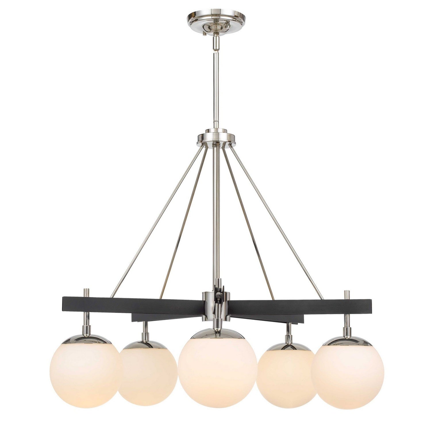 Varaluz - 352C05BLPN - Five Light Chandelier - Allie - Black/Polished Nickel