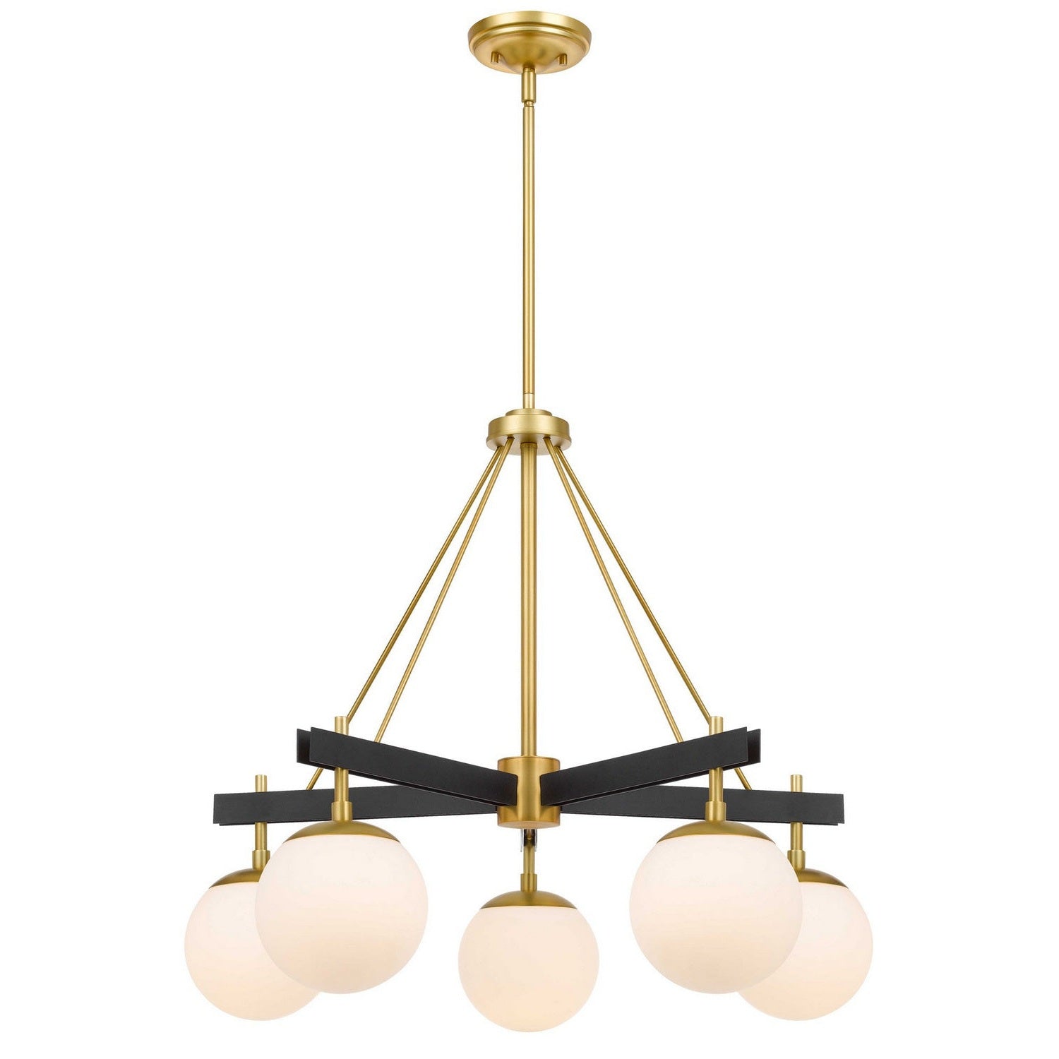 Varaluz - 352C05BLSB - Five Light Chandelier - Allie - Black/Satin Brass
