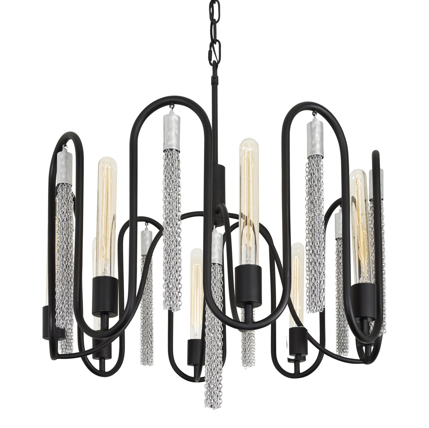 Varaluz - 354P08MBCH - Eight Light Pendant - Darden - Matte Black/Painted Chrome