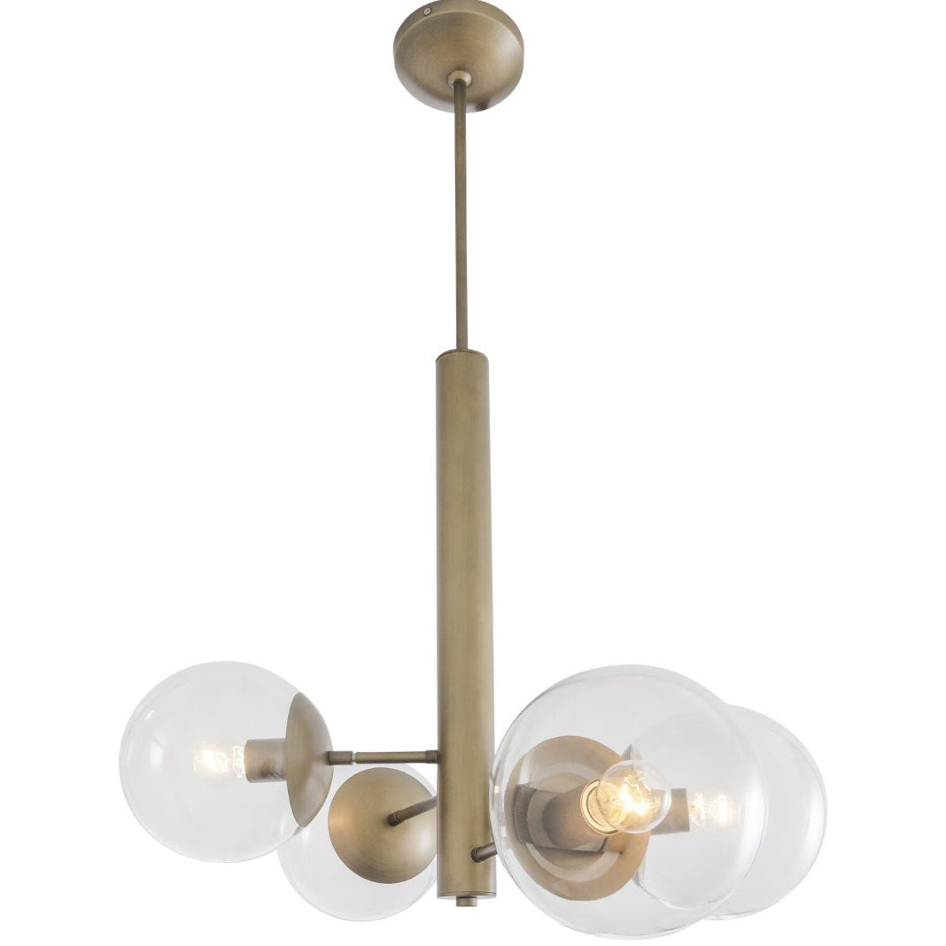 Varaluz - 612700 - Four Light Chandelier - Mid-Century - Antique Brass