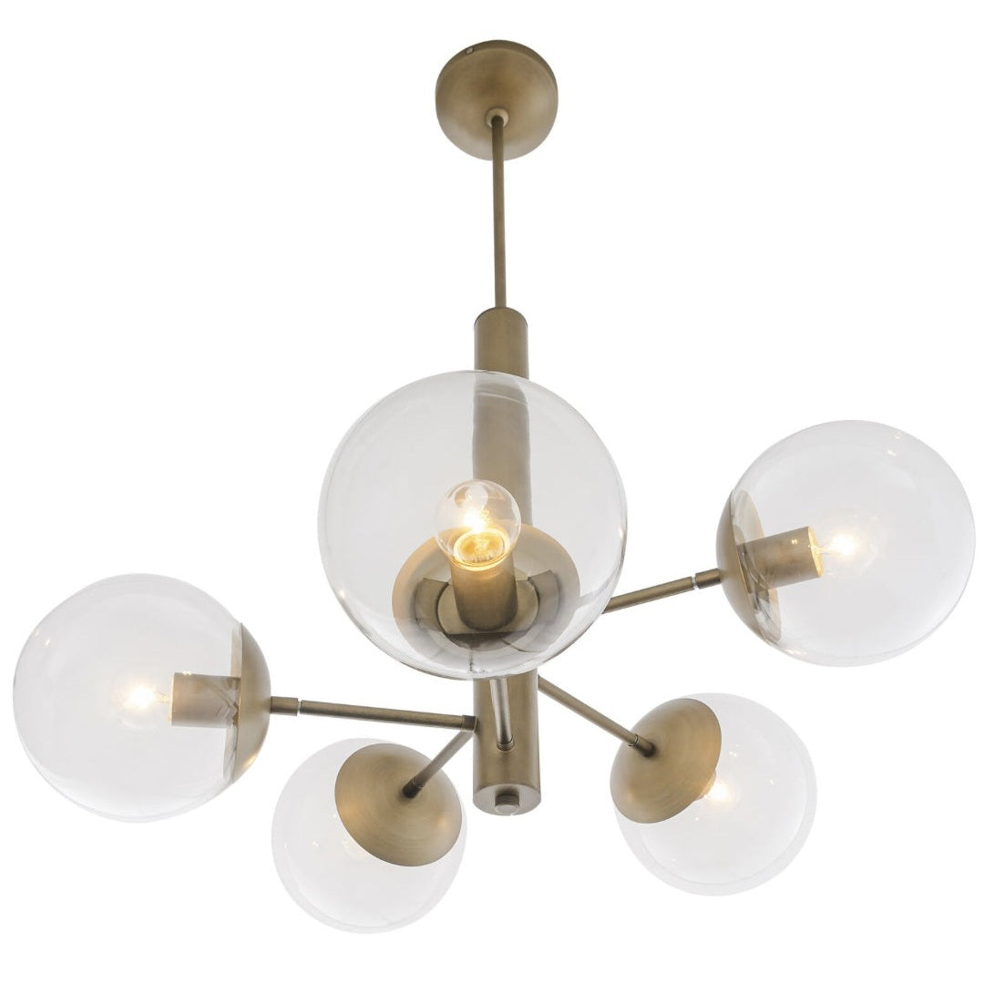 Varaluz - 612710 - Five Light Chandelier - Mid-Century - Antique Brass