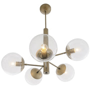 Varaluz - 612710 - Five Light Chandelier - Mid-Century - Antique Brass