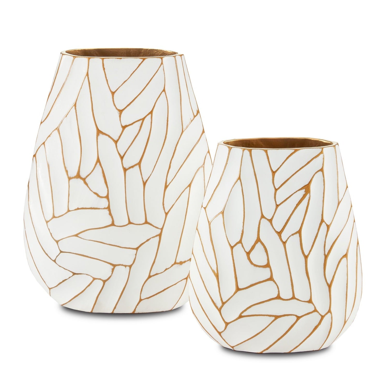 Currey and Company - 1200-0496 - Vase - Anika Collection - White/Gold