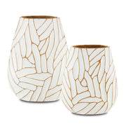 Currey and Company - 1200-0496 - Vase - Anika Collection - White/Gold