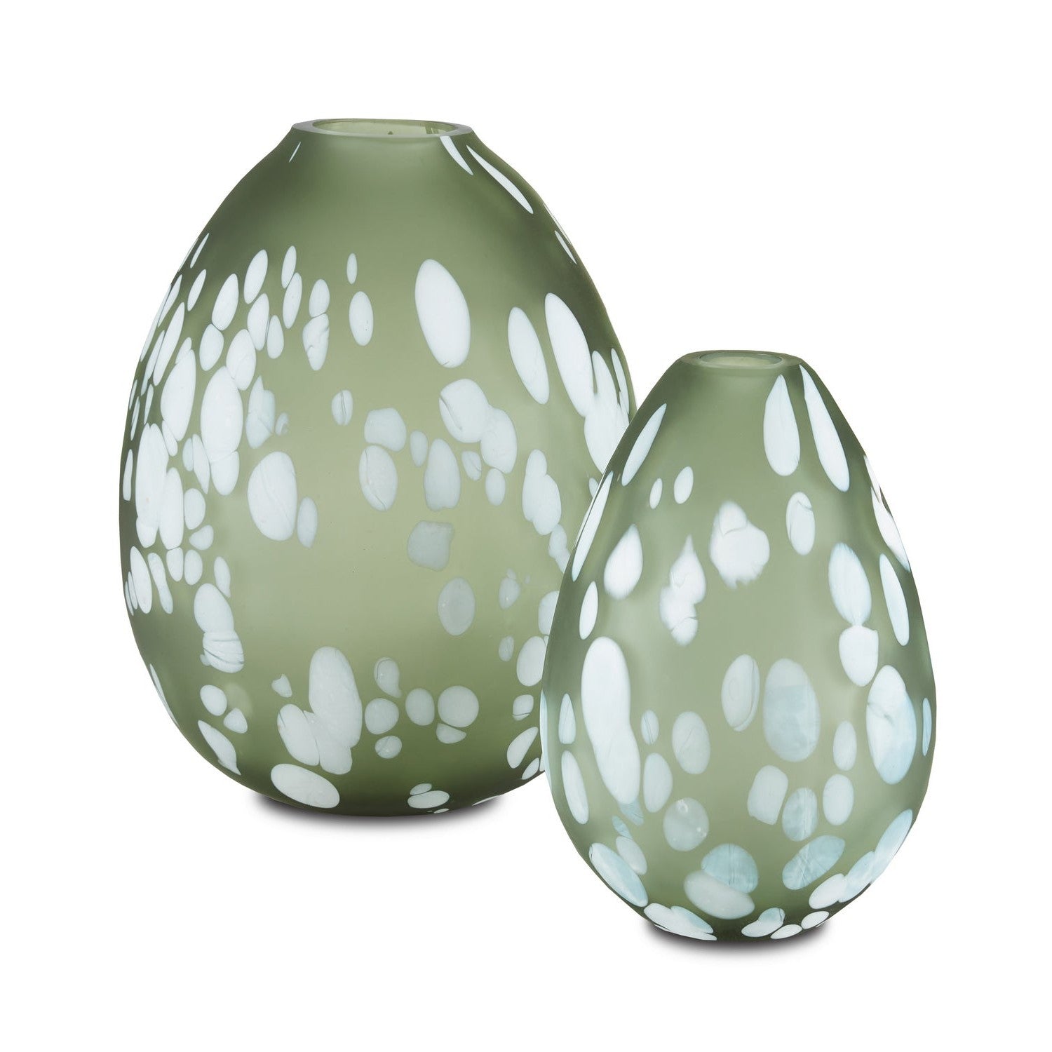 Currey and Company - 1200-0499 - Vase - Hana Green Vase Set of 2 - Green/White